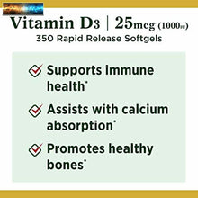 Load image into Gallery viewer, Vitamin D3 by Nature’s Bounty for immune support. Vitamin D3 provides immune s
