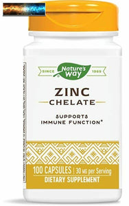 Nature's Way Zinc, 30 mg per serving, 100 capsules (Packaging May Vary)