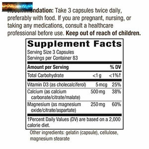 Nature's Way Calcium, Magnesium and Vitamin D, 250 Capsules