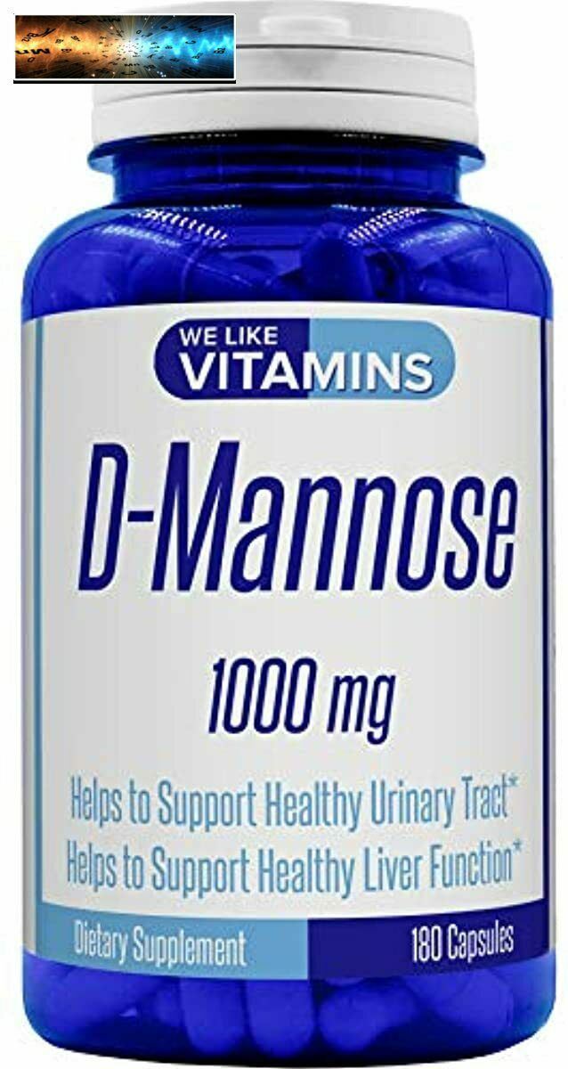 D-Mannose 1000mg per Serving 180 Capsules - 3 Month Supply - D Mannose Supplemen