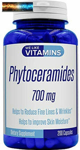 Phytoceramides 700mg - 200 Capsules All Natural Wheat Free and Based - Phytocer