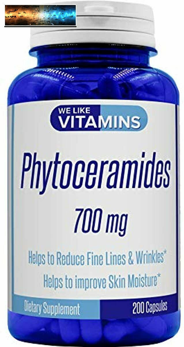 Phytoceramides 700mg - 200 Capsules All Natural Wheat Free and Based - Phytocer