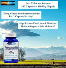 Load image into Gallery viewer, Phytoceramides 700mg - 200 Capsules All Natural Wheat Free and Based - Phytocer
