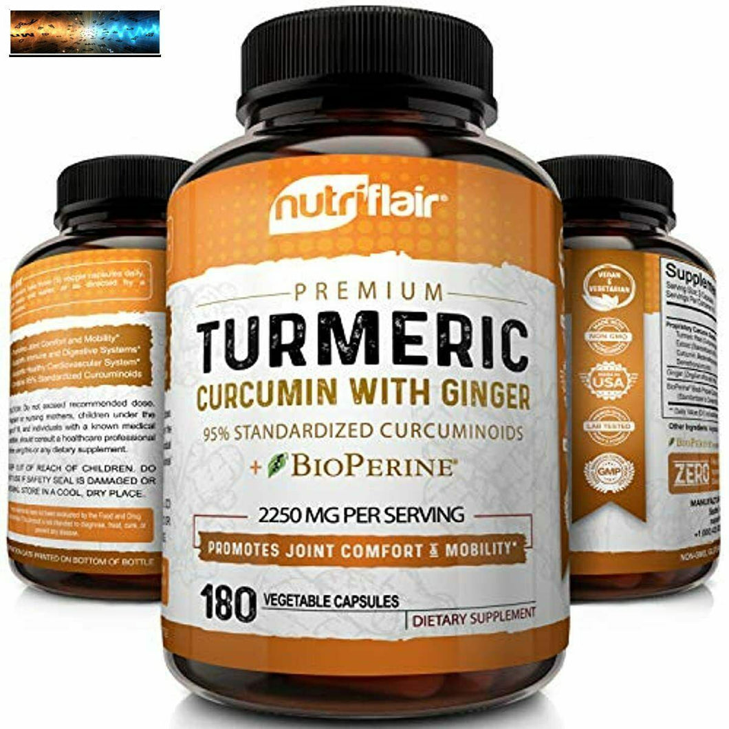 Turmeric Curcumin with Ginger & BioPerine Black Pepper Supplement :: Anti-Inflam