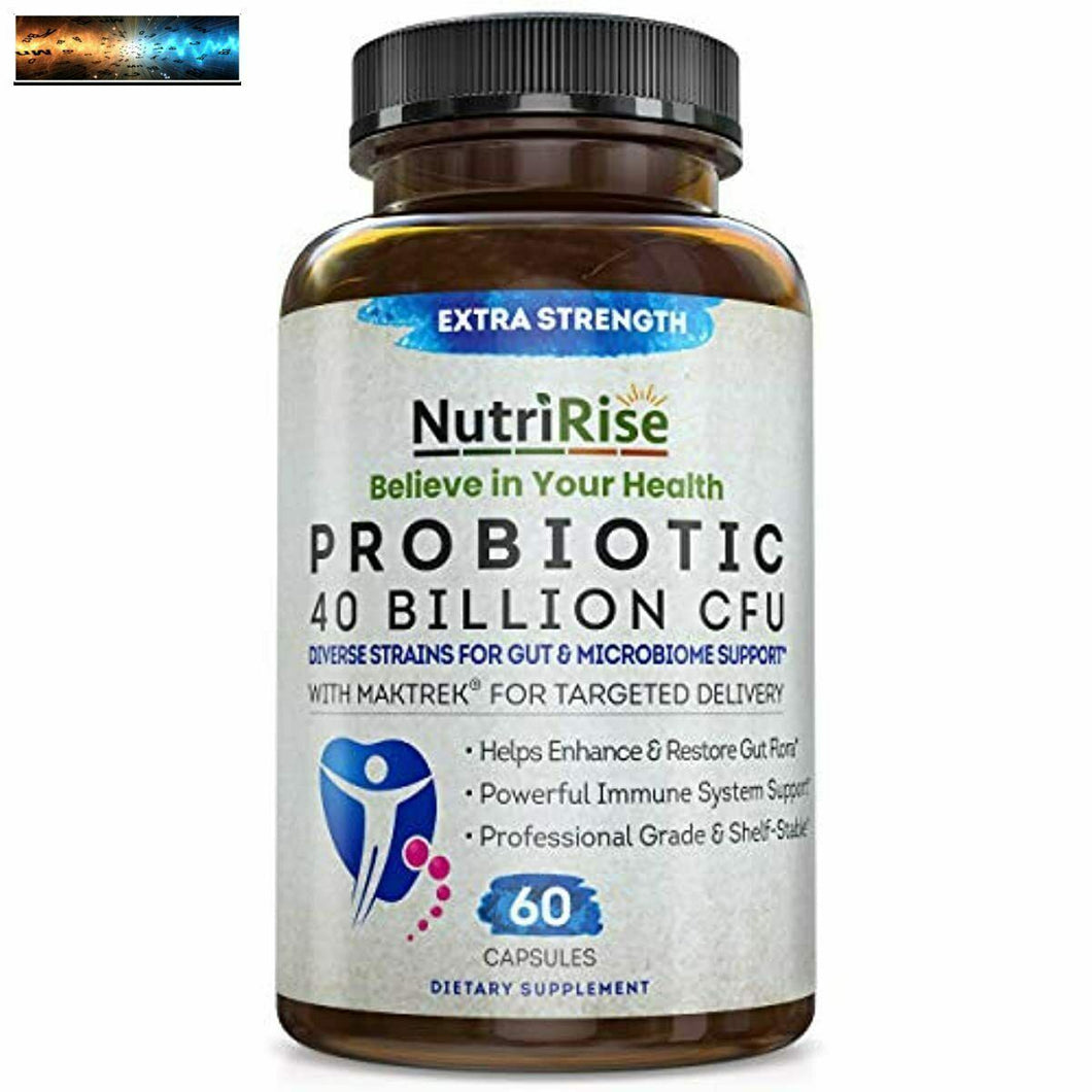 Probiotics 40 Billion CFU for Women & Men – Shelf-Stable Delayed Release 60 Ca