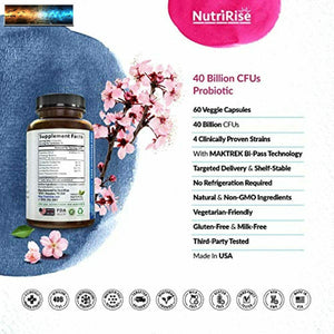 Probiotics 40 Billion CFU for Women & Men – Shelf-Stable Delayed Release 60 Ca