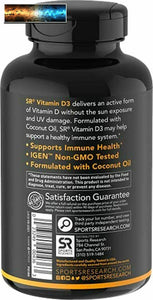 Vitamin D3 5000iu (125mcg) with Coconut Oil ~ High Potency Vitamin D for Immune