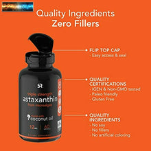 Load image into Gallery viewer, Triple Strength Astaxanthin (12mg) with Organic Coconut Oil | Non-GMO, Soy &amp; Glu
