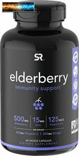 將圖片載入圖庫檢視器 SR® Elderberry Immune Support with Zinc, Vitamin C + D3 (5000IU) | Highest Extr
