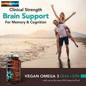 Vegan Omega DHA+EPA | MD-Certified Prenatal DHA with EPA | 8X More DHA Than Kril