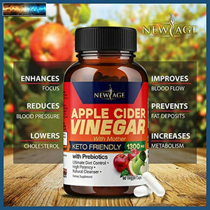 (2-Pack) Apple Cider Vinegar w/Mother Capsules 180 Capsules 1300 mg with Prebiot