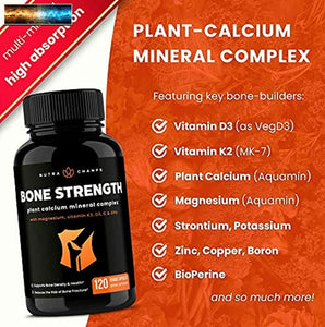 Bone Strength Supplement with Based Calcium, Magnesium, Potassium, Zinc, Stront