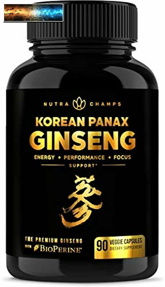 Korean Red Panax Ginseng 1600mg [Gold Series] Maximum Strength Root Extract 10%