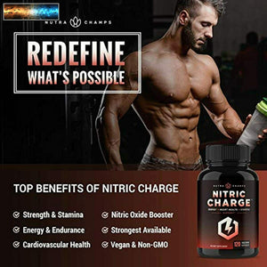 Nitric Oxide Supplement with L Arginine, Citrulline Malate, AAKG, Pine Bark & Gr