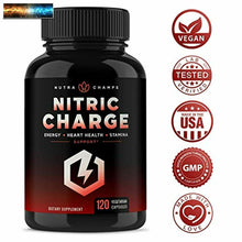 Charger l&#39;image dans la galerie, Nitric Oxide Supplement with L Arginine, Citrulline Malate, AAKG, Pine Bark &amp; Gr
