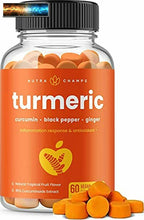 Load image into Gallery viewer, Turmeric Curcumin Gummies with Ginger and Black Pepper - Natural, Vegan, Gummy V
