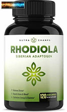 Load image into Gallery viewer, Rhodiola Rosea Supplement 600mg - 120 Capsules Siberian Root Extract 3% Rosavins
