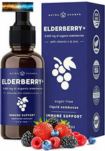 Load image into Gallery viewer, Organic Elderberry Syrup [5000mg Strength] Plus Zinc &amp; Vitamin C Liquid Extract

