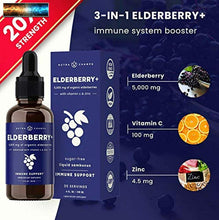 Load image into Gallery viewer, Organic Elderberry Syrup [5000mg Strength] Plus Zinc &amp; Vitamin C Liquid Extract
