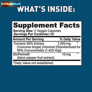 Dr. Tobias Turmeric Curcumin Powder Supplement with BioPerine, Extra Strength 15