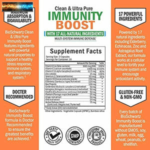 Immune Support Supplement with Vitamin C 1000mg Zinc Elderberry Ginger Echinacea