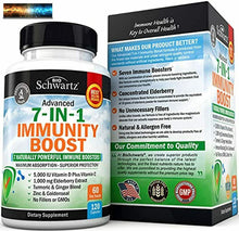 Charger l&#39;image dans la galerie, Immune Support Supplement with Zinc Vitamin C Vitamin D 5000 IU Elderberry Ginge
