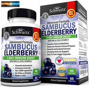 Elderberry with Zinc & Vitamin C for Immune Support - Bioschwartz Vitamins for W