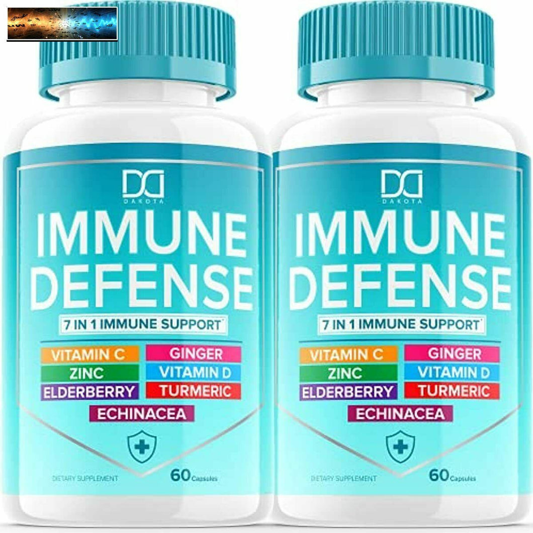 Immunity Vitamins Support System Booster 7 in 1 Supplement with Zinc 50mg, Vitam