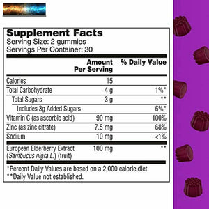 One A Day Elderberry Gummies with Immunity Support from Vitamin C and Zinc, Glut
