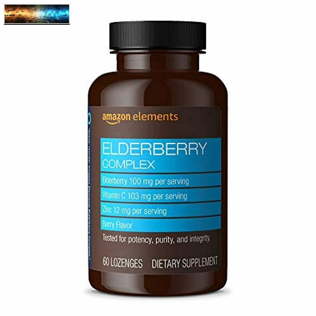 Elements Elderberry Complex, Immune System Support, 60 Berry Flavored Lozenges,