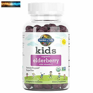 Garden of Life Kids Organic Elderberry Plus Vitamin C Gummy for Immune Support,