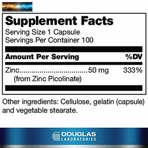 Douglas Laboratories - Zinc Picolinate (Capsules) - 50 mg. of Zinc from Zinc Pic