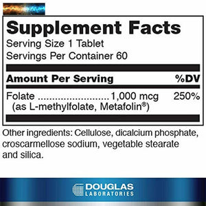 DOUGLAS LABORATORIES - Methyl (L-5-MTHF) - 1,000 mcg Metafolin Identical to the