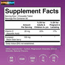 Cargar imagen en el visor de la galería, Black Elderberry + Vitamin C Chewable Tablets for Kids &amp; Adults by MaryRuth&#39;s |
