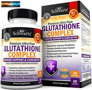 Glutathione Supplement with Vitamin C Milk Thistle Alpha Lipoic Acid & Quercetin