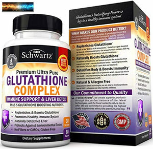 Glutathione Supplement with Vitamin C Milk Thistle Alpha Lipoic Acid & Quercetin