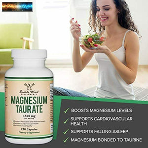 Magnesium Taurate Supplement for Sleep, Calming, and Cardiovascular Support (1,5