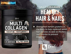 Premium Collagen Peptides Powder (1, 2, 3, 5 & 10) Multi Collagen Protein + Vita