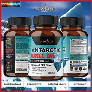 Antarctic Krill Oil 1000mg with Astaxanthin - 2 Pack - 120 Caps Omega 3 6 9 - EP