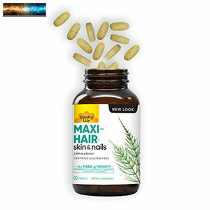 Country Life Maxi Hair - 90 Time Release Tablet - Increased Hair Strength and En