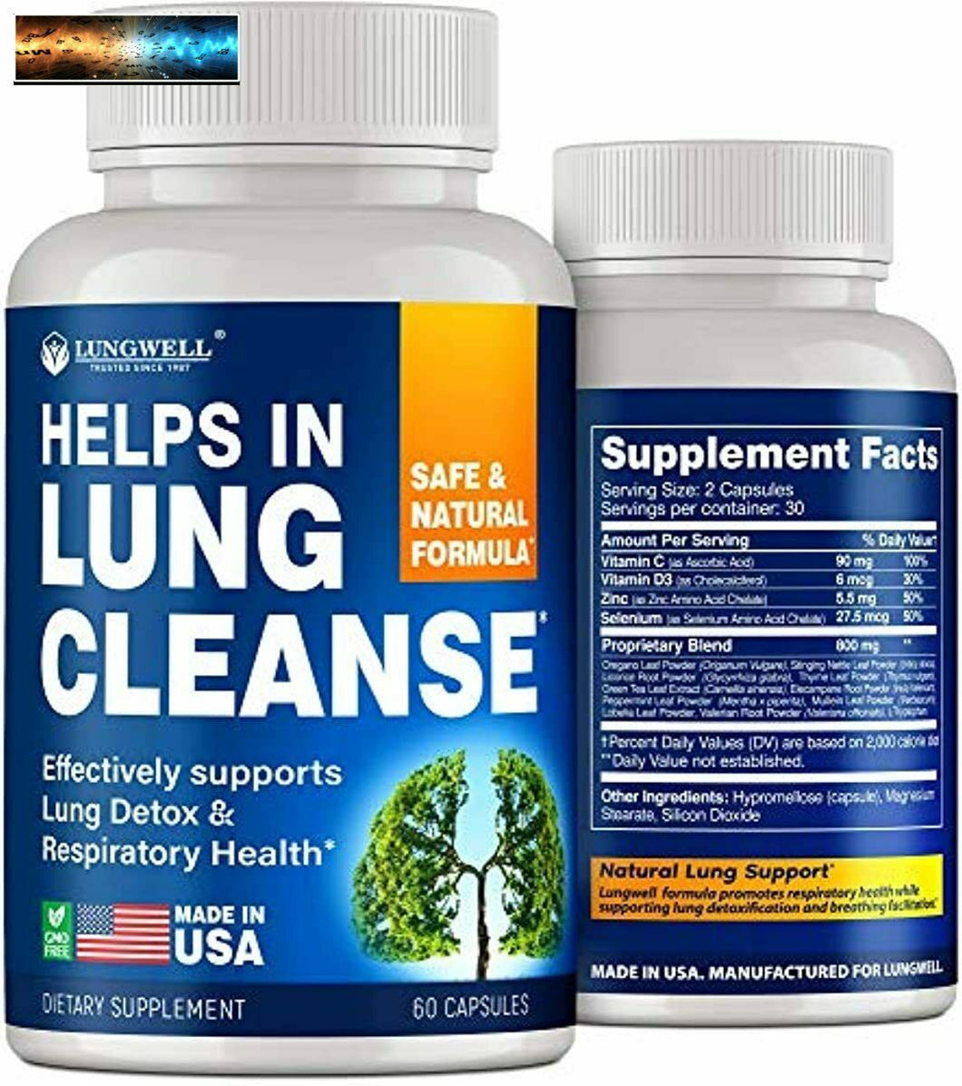 Quit Smoking Aid - Lung Cleanse & Detox Pills - Made in USA - Helps to Clear Lun