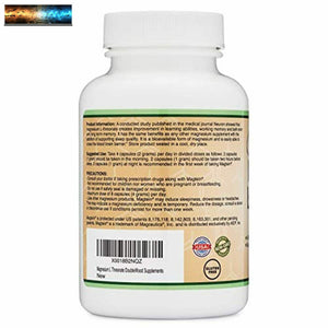 Magnesium L Threonate Kapseln (Magtein) – Hohe Absorption Ergänzung – Bioa