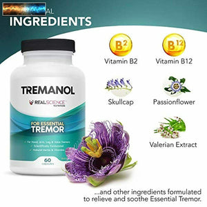 Tremanol Natural Aid for Essential Tremor - Provides Tremor Relief for Shaky Han