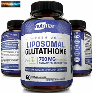 NutriFlair Liposomiale Glutatione Setria 700mg - Puro Ridotto, Stabile, Attivo F