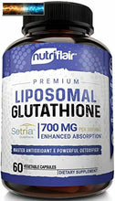 將圖片載入圖庫檢視器 NutriFlair Liposomiale Glutatione Setria 700mg - Puro Ridotto, Stabile, Attivo F
