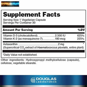 Douglas Laboratories - K2-D3 with Astaxanthin - Provides Bone, Neuromuscular