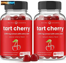 Load image into Gallery viewer, (2-Pack) 120 Tart Cherry Gummies - 2000mg Supplement with Celery Seed Extract
