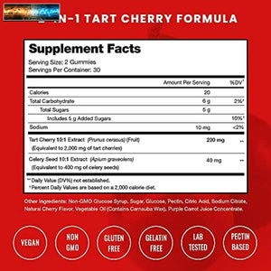 (2-Pack) 120 Tart Cherry Gummies - 2000mg Supplement with Celery Seed Extract