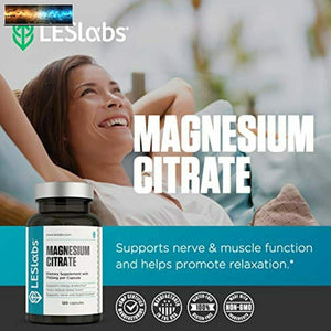 LES Labs Magnesio Citrato, No-Ogm Supplemento, 750mg, 120 Pillole