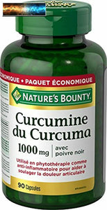 Nature's Bounty Cúrcuma Curcumina 1000mg Plus Pimienta Negra, 90 Cápsulas